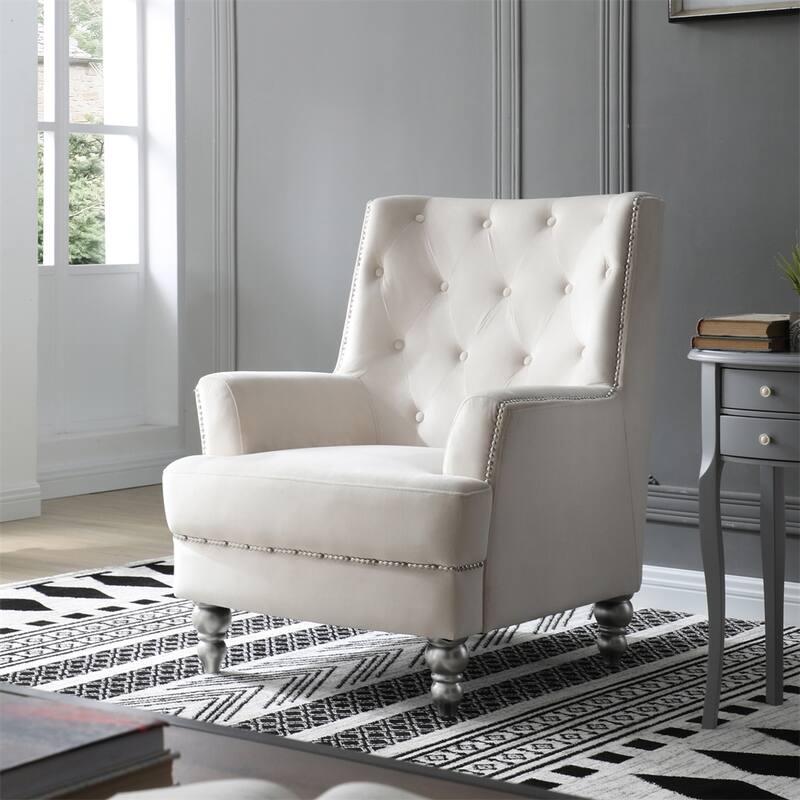 Leather Cover Chair with Heavy Duty Steel Frame - Ivory