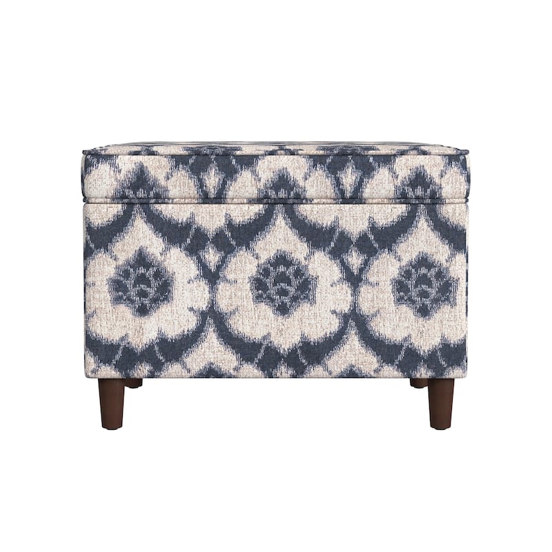 Dinah 24" Storage Ottoman with Cone Wood Legs