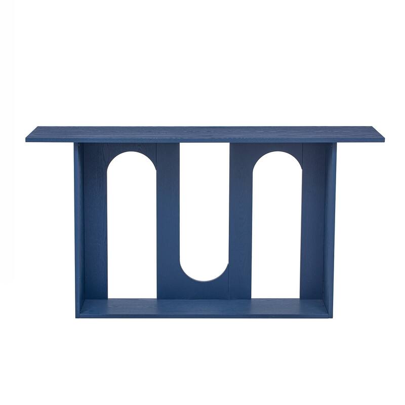 Modern and Curved Design Ash Veneer Console Table with Shelf,Suitable for Entryway,Hallway Living Room,Foyer