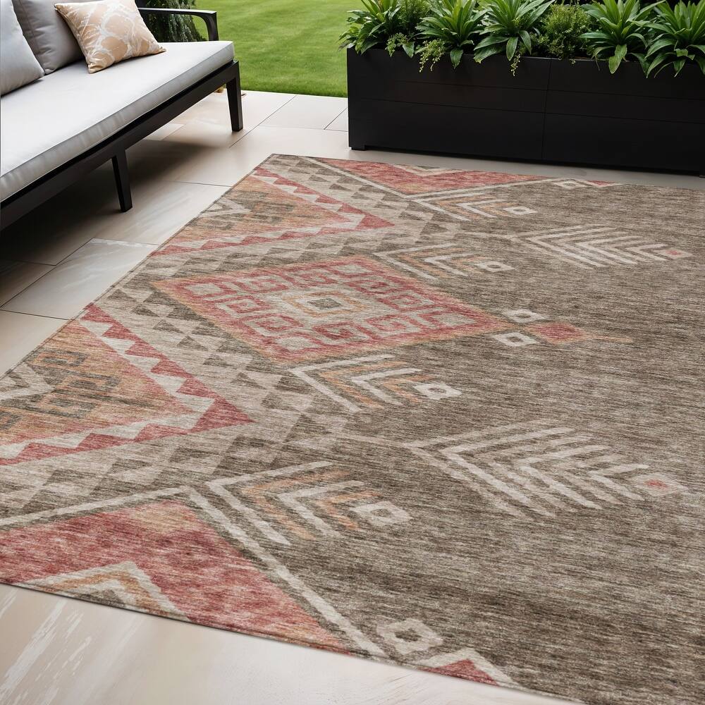 HomeRoots Southwestern Transitional Rectangle Outdoor Rug