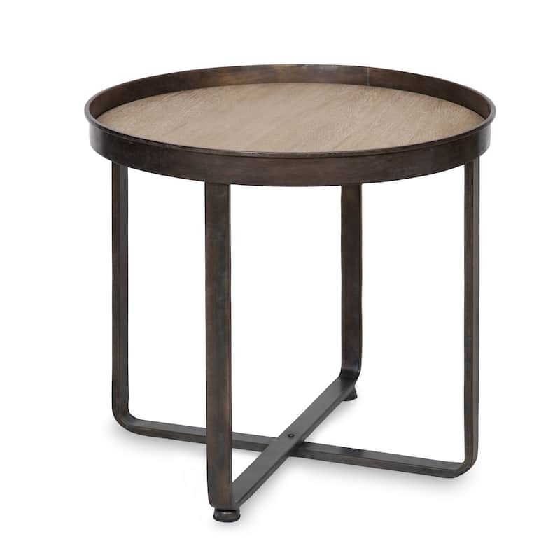 Kate and Laurel Zabel Round End Table - Oak