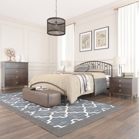Hillsdale Furniture Riverbrooke Metal Bronze Arch Scallop Bed