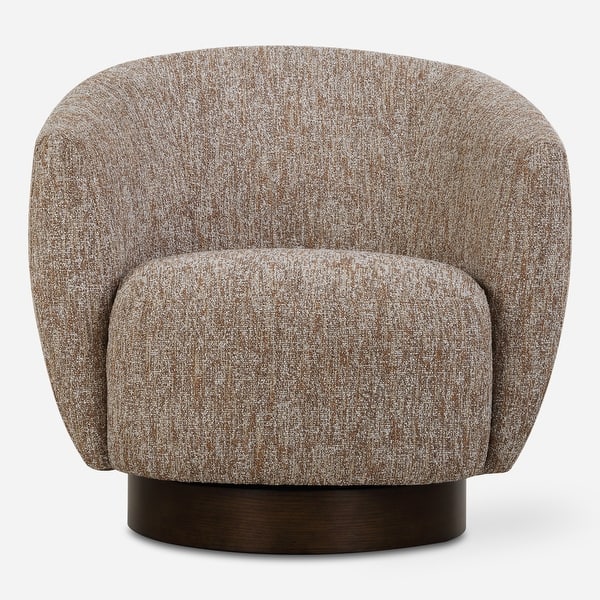slide 2 of 5, Uttermost 23842 Dunes 33" Wide Plywood Framed Polyester Swivel Accent White / Cocoa / Rust