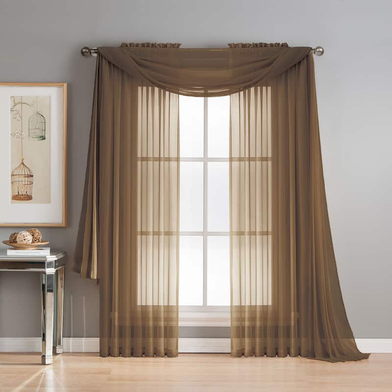Window Elements Diamond Sheer Voile Extra Wide Curtains (Set of 2)