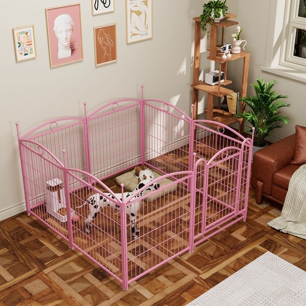 32 inch 8 Panels Heavy Duty Metal Foldable Dog Pen with Door for