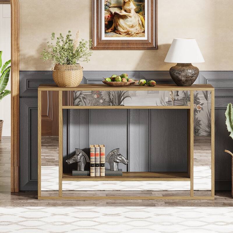 47 Inches Farmhouse Console Table with Storage Shelf