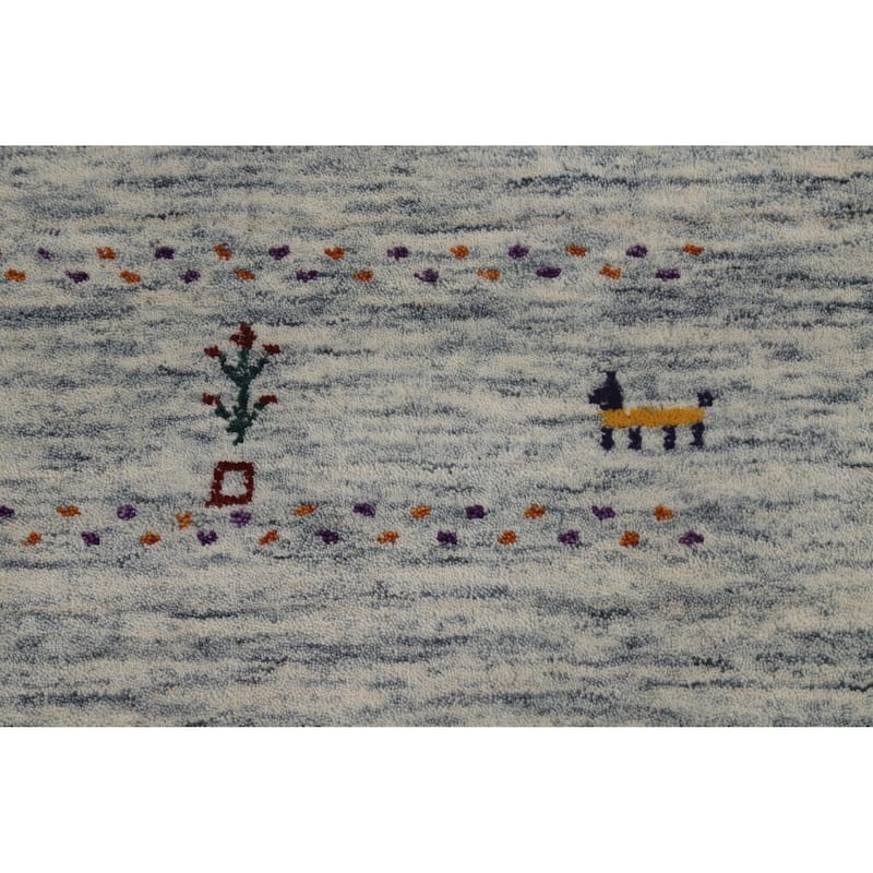 Tribal Gabbeh Oriental Area Rug Handmade Modern Wool Carpet - 5'5" x 7'10"
