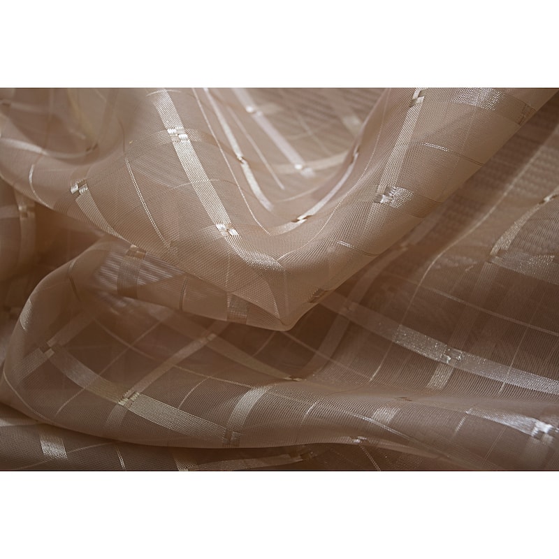 Wanda Striped Box Voile Single Grommet Curtain Panel - (1x) 54 x 90 in.