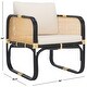 preview thumbnail 19 of 22, SAFAVIEH Alybeth Boho Coastal Solid Wood Accent Chair with Cushion - 26" W x 26" D x 26" H