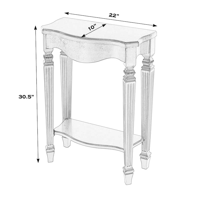 Cheshire 22 in. W Rectangular Wood Ballerina Console Table with Open Shelf