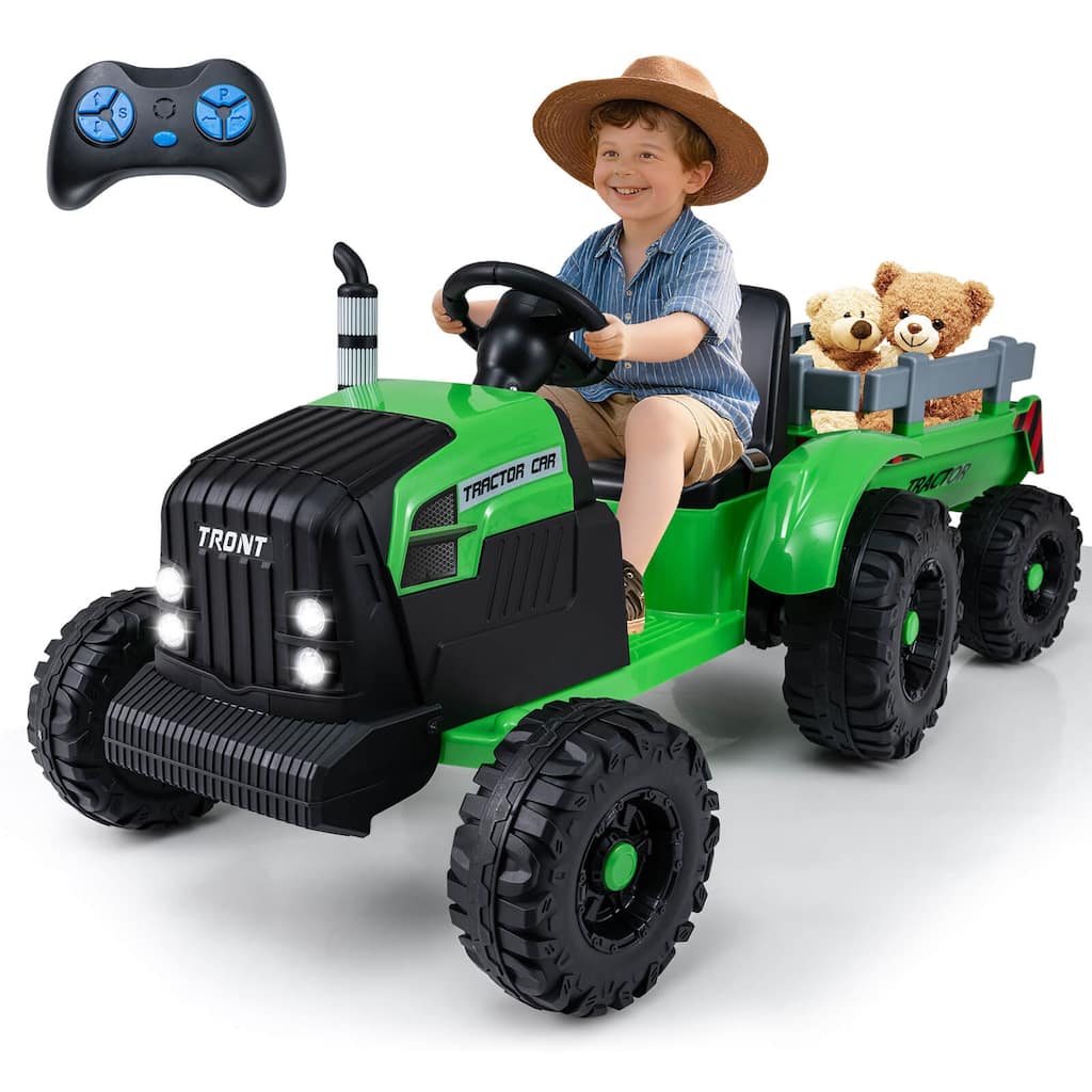 Costway 24V Ride On Tractor for Kids with Detachable Trailer Remote - See Details