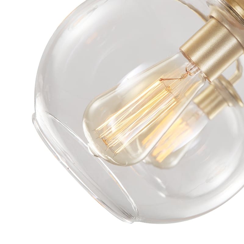 7-Light Cluster Glass Globe Kitchen Island Pendant - Mid-century