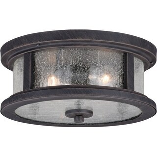 Vaxcel Lighting Cumberland 2 Light 13" Wide Outdoor Flush Mount Drum