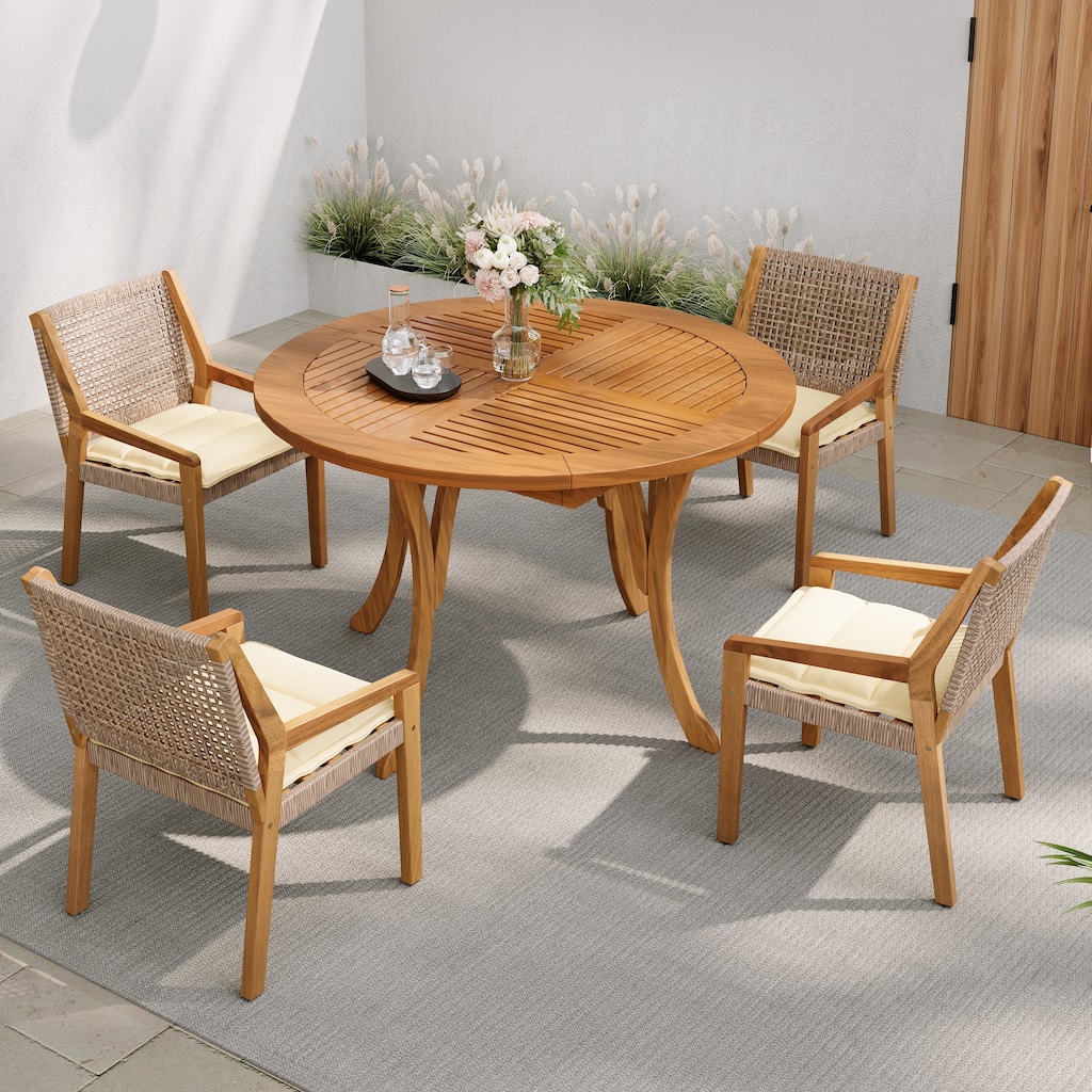 Christopher Knight Home - Zeka Acacia Wood Outdoor 5 Piece Dining Set