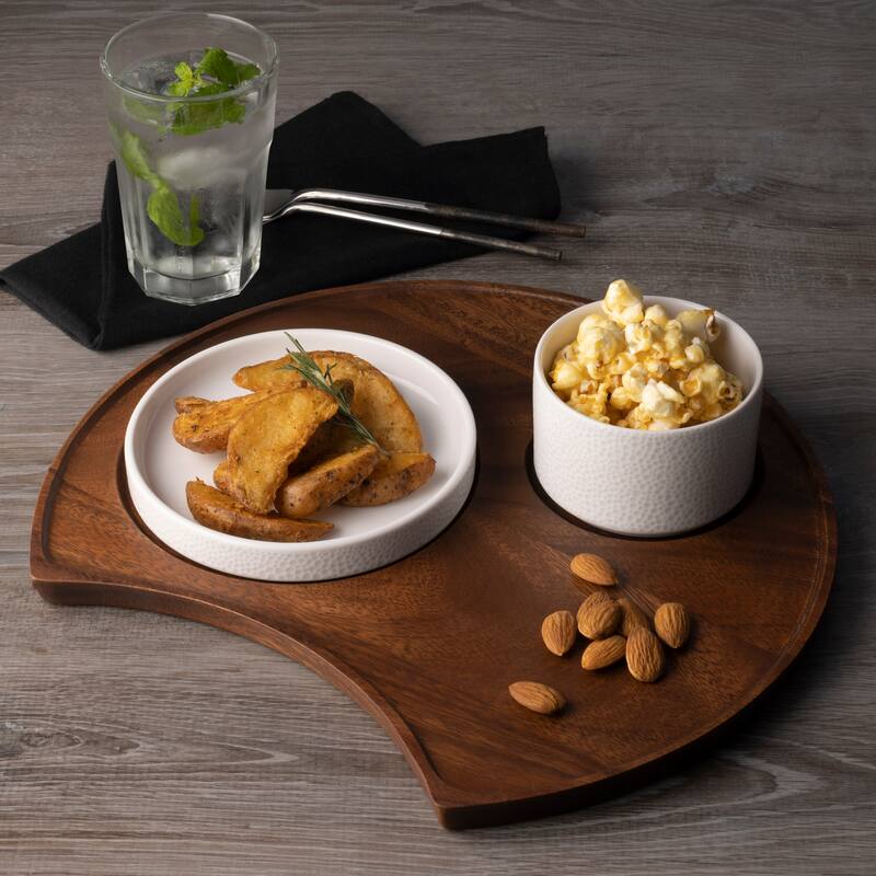 Noritake Kona Wood Crescent Serving Tray, 13"