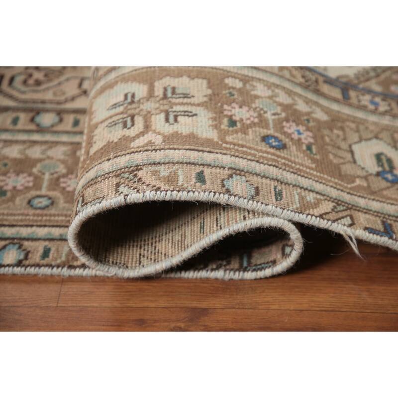 Hand Knotted Oriental 100% Wool Carpet Traditional Medallion Pink Tabriz Area Rug - 9' 4'' X 6' 4''