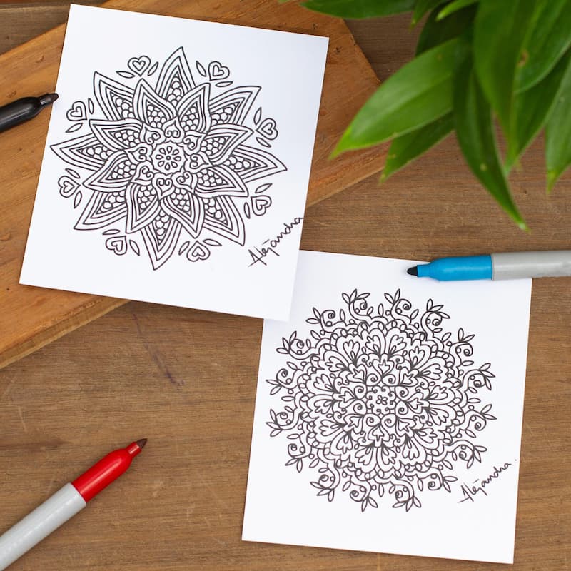 Novica Handmade Oneiric Creativity Coloring Postcards (Pair)