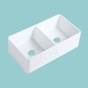 preview thumbnail 6 of 7, Double Bowl Farmhouse Kitchen Sink 33" Undermount Reversible Sink White Rectangular Double Basin with Drains Renovators Supply