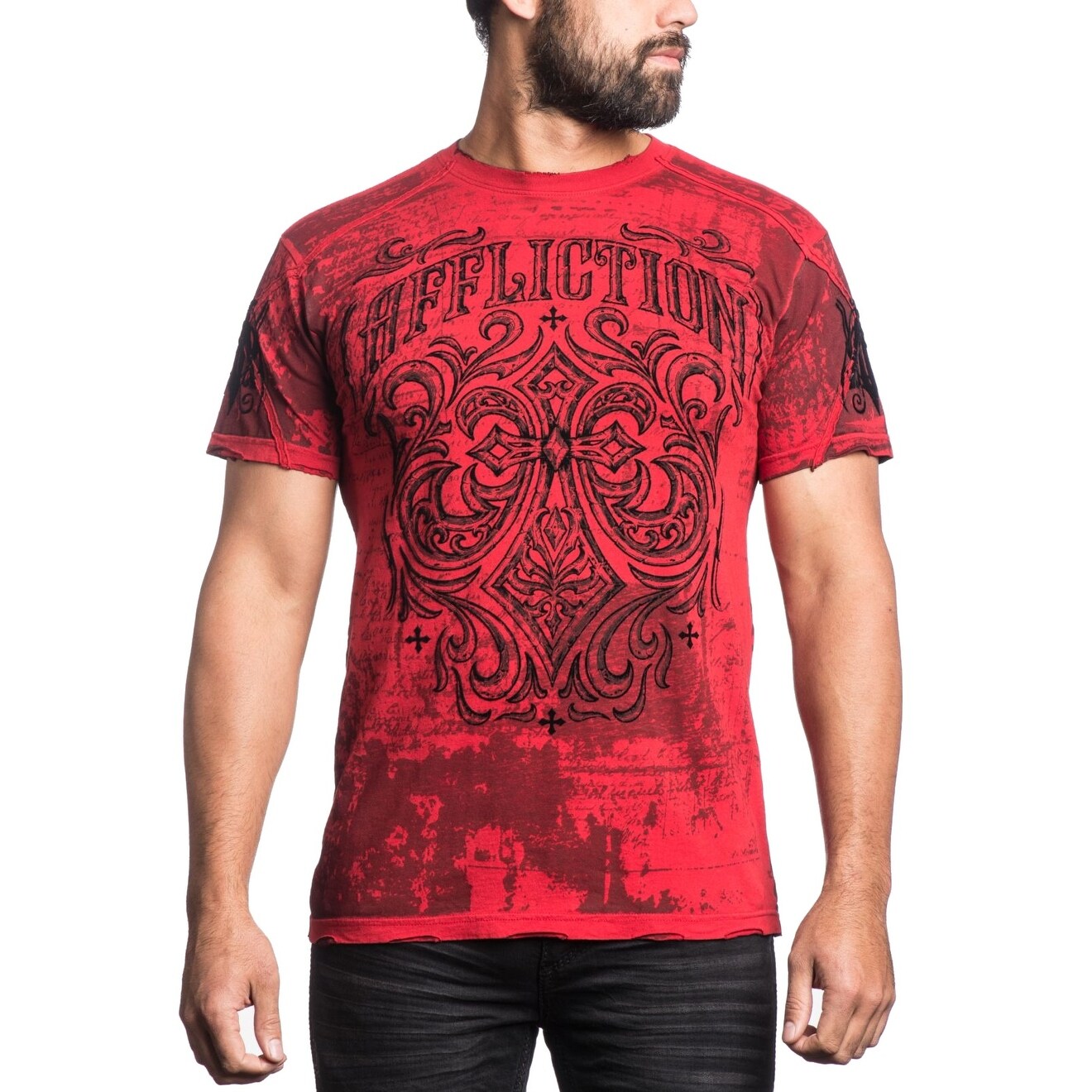 Shop Affliction Live Fast Red Mens Size Medium M Graphic Tee Shirt