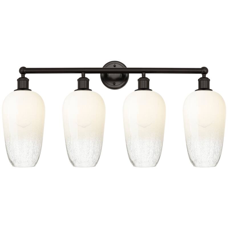Innovations Lighting Endless Possibilities Edison - Brookhaven Flute - 4 Light 34" Bath Vanity Light - Oil Rubbed Bronze/Opal