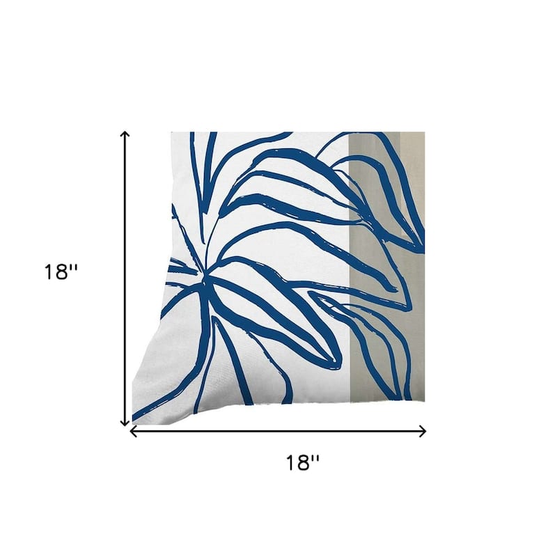 HomeRoots 18" Blue and Black Throw Pillow Cover