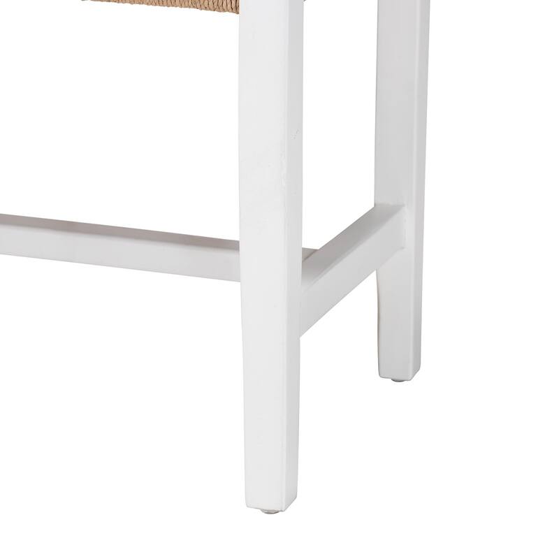 Prita Woven Paper Loom Bench with Mahogany Wood Frame - Handcrafted Accent Seating for Dining Room or Entryway