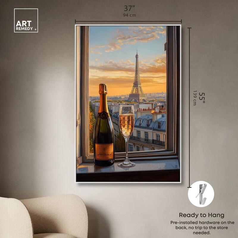 Classy Drink in Paris Canvas by Art Remedy