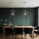 preview thumbnail 3 of 6, Cionar Modern Glam 3-light Chandelier Gold Cage for Kitchen Island LED Bulbs - D13" x H 74"