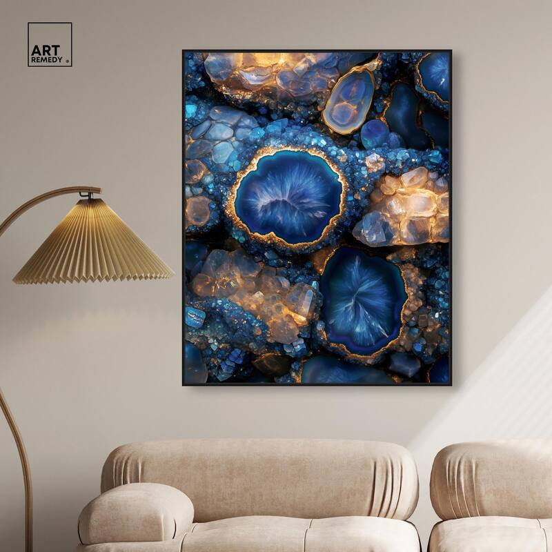 Oceanic Gold Sparkle Canvas by Art Remedy