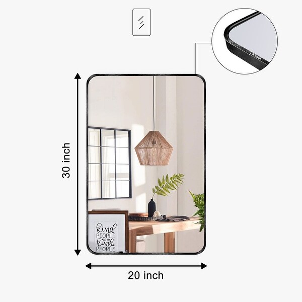 Wall Mount Bathroom Rectangle Vanity Mirror (Horizontal/Vertical