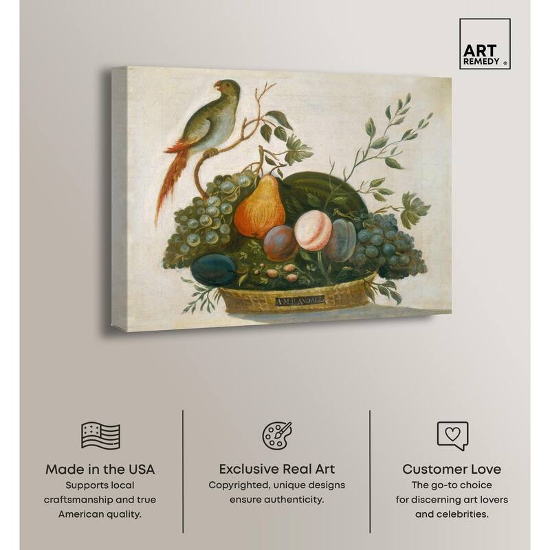 Randall Fruit with Parrot 1777 Canvas by Art Remedy, Gallery Wrapped