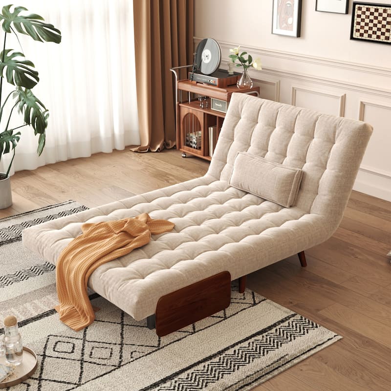 JASIWAY Modern Upholstered Sofa Bed, Beige