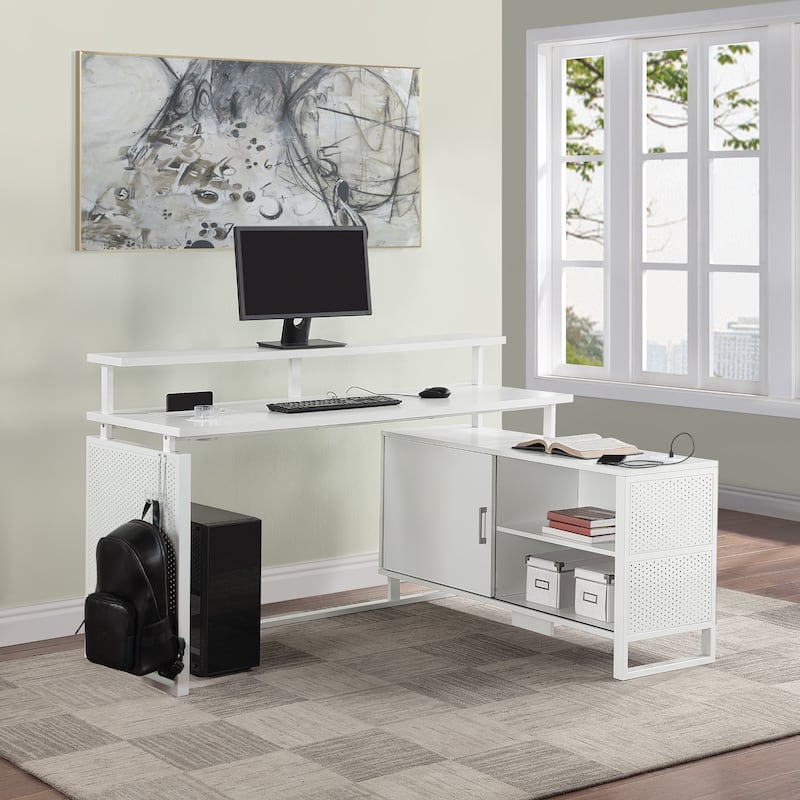 ACE L-Desk with Hutch Shelf