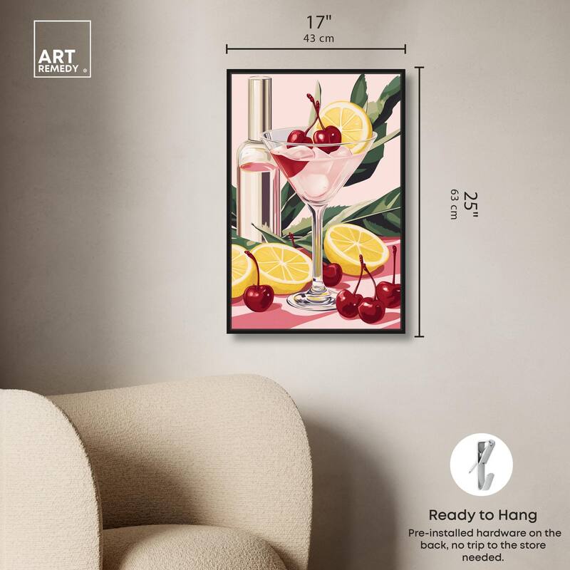Cherry Lemon Drink Canvas by Art Remedy