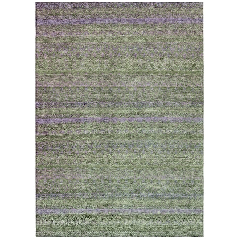 HomeRoots Striped Transitional Rectangle Outdoor Rug