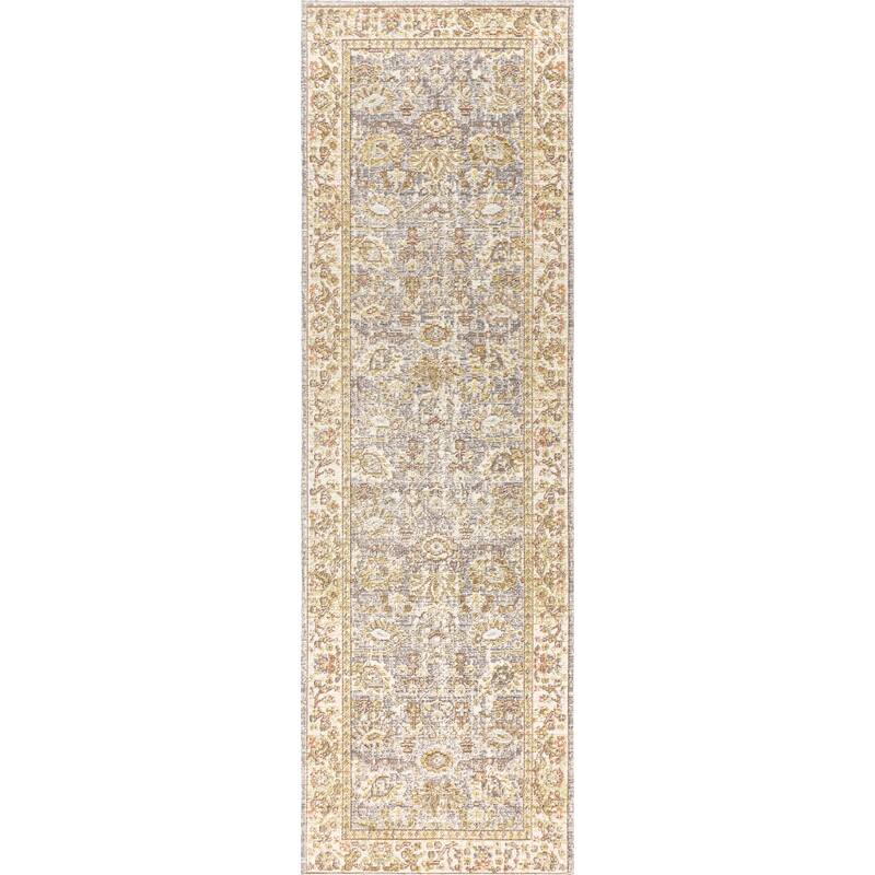 JONATHAN Y Khilana Modern Faded Peshawar Area Rug - 2 X 8 - Grey/Ivory