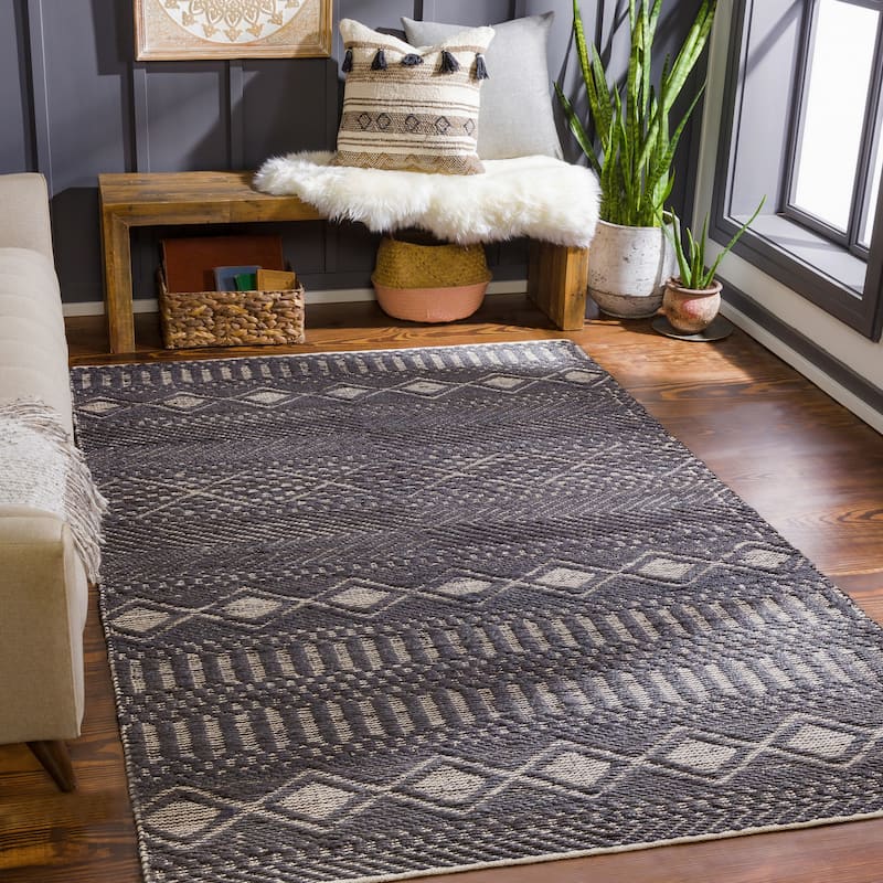 Artistic Weavers Balodis Handmade Global Jute Area Rug - 5' x 7'6" - Black/Beige