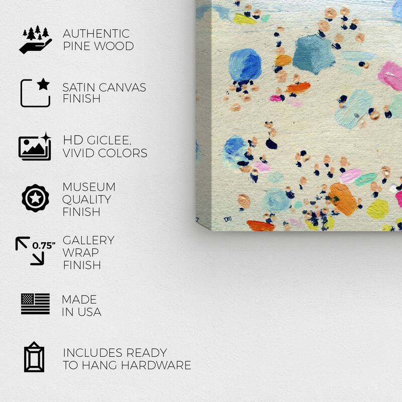 Wynwood Studio 'Crowded Beach' Nautical and Coastal Wall Art Canvas Print Coastal - Blue, Brown
