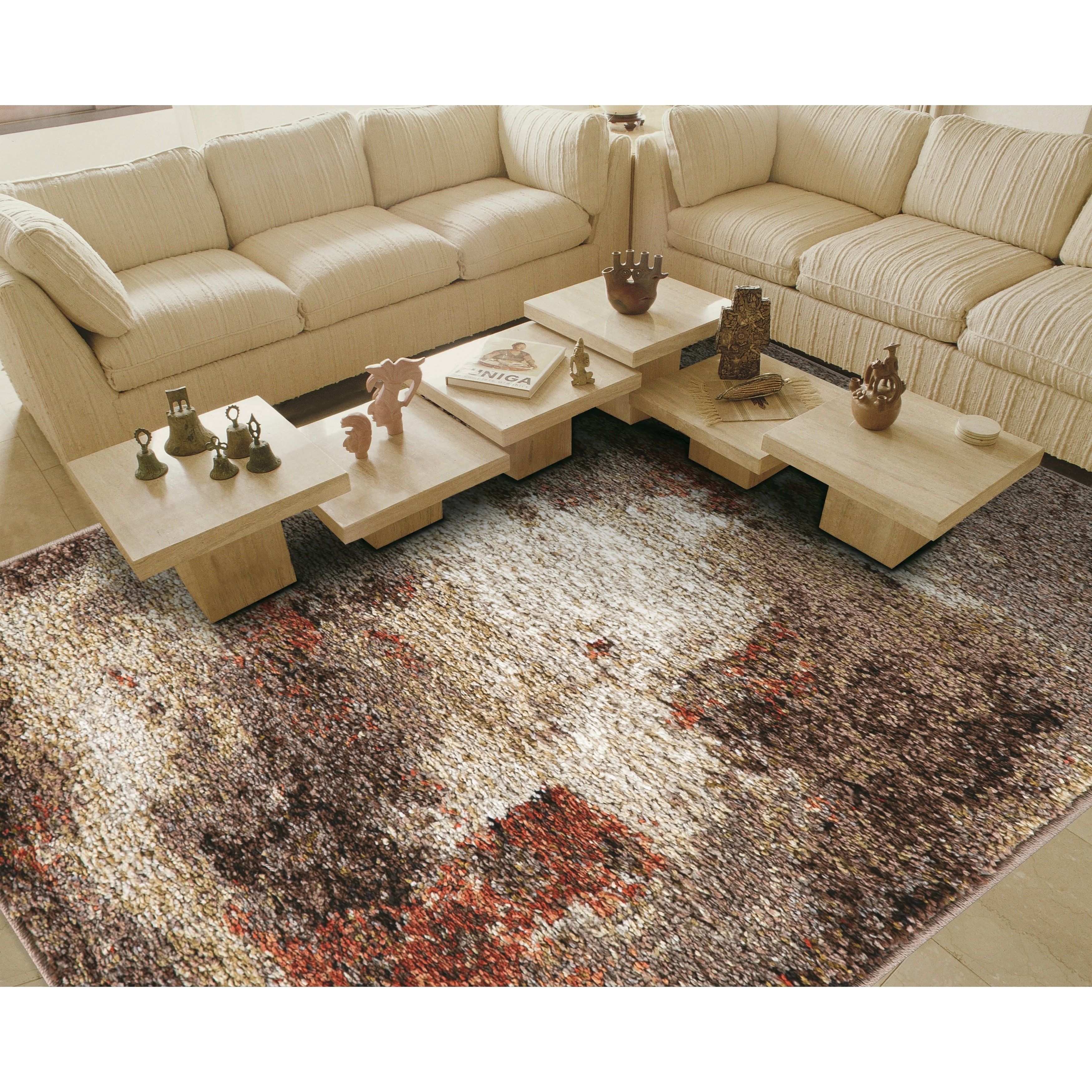 MDA Rugs Olympia Collection Brown/Beige Abstract Design Area Rug