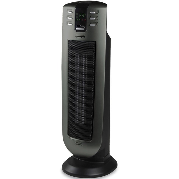 Shop Delonghi Tch7090erd Safeheat 1500w 24 In Ceramic Tower Heater Remote Control Eco Energy Setting Black Overstock 17832900