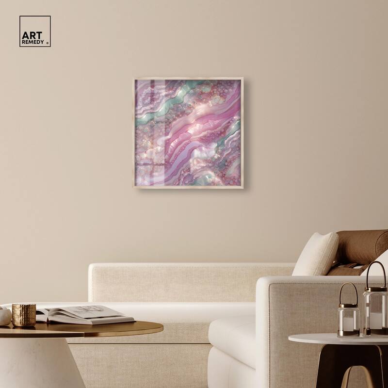 Pink and Mint Crystal I Shadowbox by Art Remedy