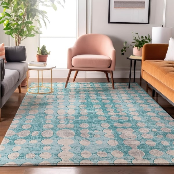 slide 2 of 134, Premium Washable Super Soft Modern Connect Mayfield Rug Teal - 10' x 14'