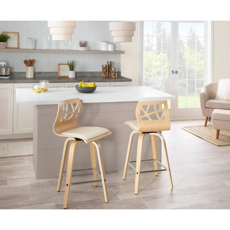 Carson Carrington Sala Counter Stool with Chrome Footrest (Set of 2)