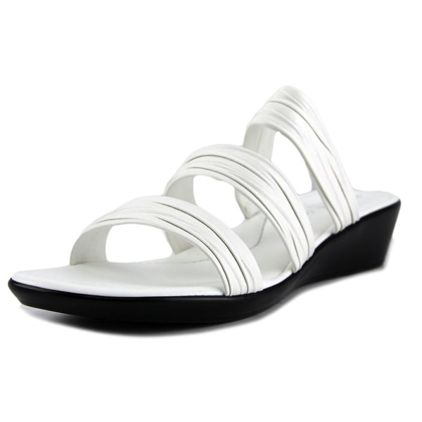 Italian Shoe Makers Scout Women Open Toe Canvas White Sandals