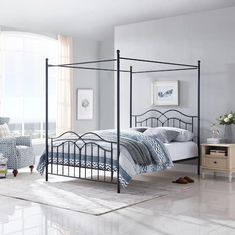 Earhart Metal Queen Canopy Platform Bed by Christopher Knight Home