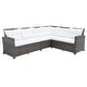 preview thumbnail 5 of 22, SAFAVIEH Outdoor Miki 5-piece Wicker Sectional Patio Dining Set