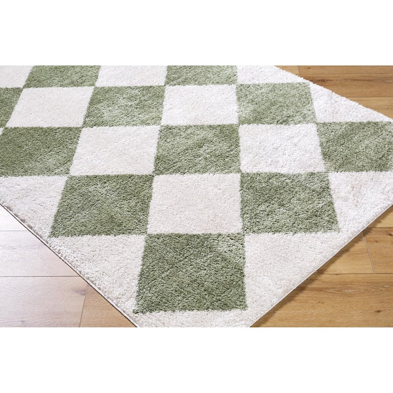 Livabliss Scandinavian Fossay Shag Diamond Washable Area Rug