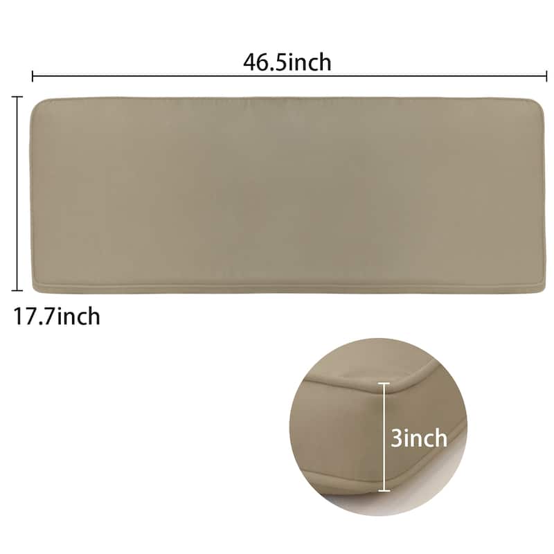 Aoodor Patio Furniture 46" x 18" x 3.1" Outdoor Bench Cushion