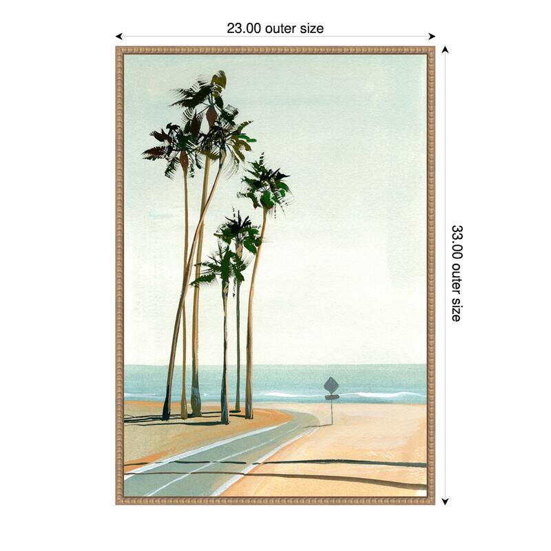 Six Palms by Brook Page Framed Canvas Wall Art Print - 23 x 33 in