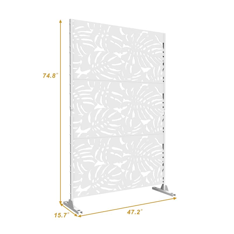 Outdoor Privacy Screen with Stand for Patio Garden Metal Fence